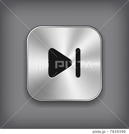 Media player icon - vector metal app button 7839396