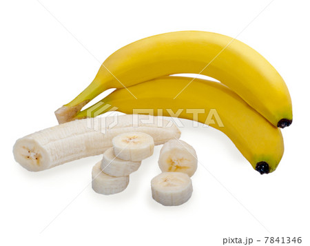 fresh bananas with pieces isolated on white background fresh bananas with pieces isolated on white background 7841346