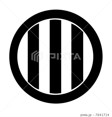 家紋　竪三つ引両 7841714