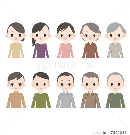 老年の男女 10人 7842081