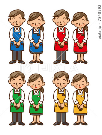 ウェイター スタッフ 販売員 店員のイラスト素材