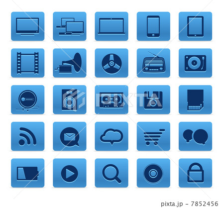 Modern Social media buttons collection isolated on white Modern Social media buttons collection isolated on white 7852456
