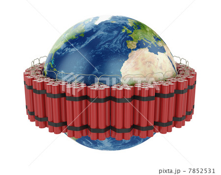 Earth planet surrounded by dynamites Earth planet surrounded by dynamites 7852531