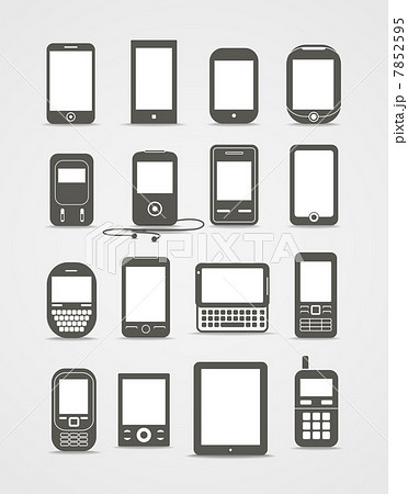 Abstract style modern and vintage mobile gadgets Abstract style modern and vintage mobile gadgets 7852595