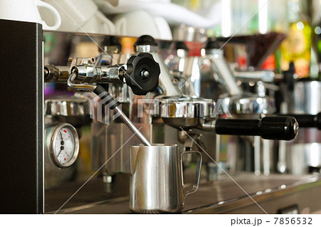 Coffee machine in cafe or bar 7856532