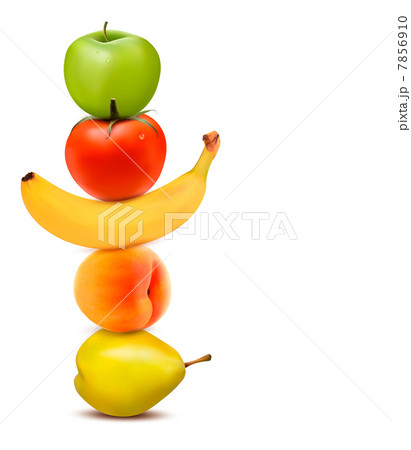 Group of fresh fruit. Dieting concept. Vector. 7856910