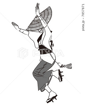 阿波踊りの女踊りのイラスト素材