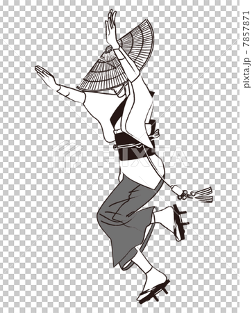阿波踊りの女踊りのイラスト素材