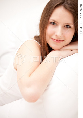 woman lying on a sofa 7859698