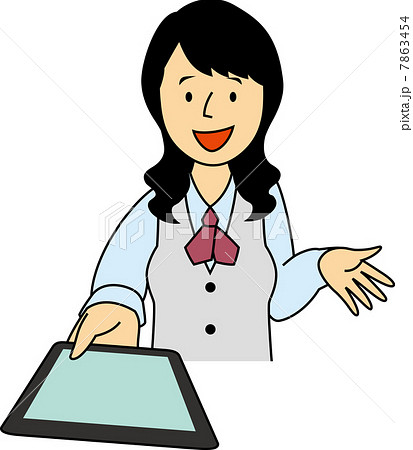 タブレット端末を見せるOL 7863454