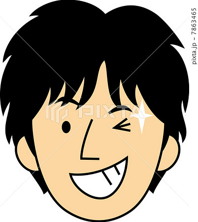 ウインクする20代男子大学生の顔 ウインクする20代男子大学生の顔 7863465