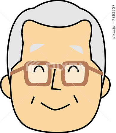 微笑む７０代サラリーマンの顔 7863557