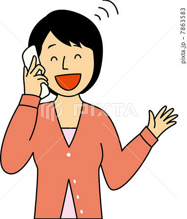 楽しそうに電話で話す30代主婦 楽しそうに電話で話す30代主婦 7863583