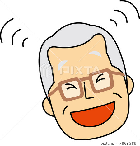 大笑いする70代サラリーマンの顔 大笑いする70代サラリーマンの顔 7863589