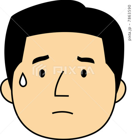汗をかいて困る40代サラリーマンの顔 汗をかいて困る40代サラリーマンの顔 7863590