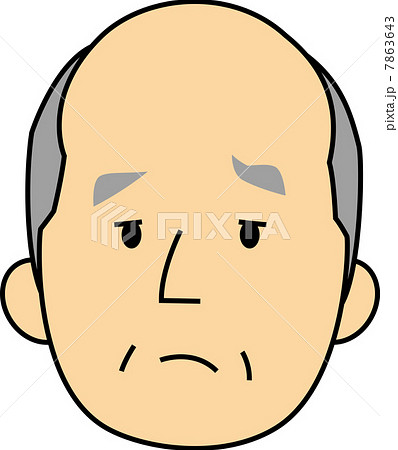 困る60代サラリーマンの顔のイラスト素材 困る60代サラリーマンの顔のイラスト素材