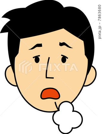 ため息をつく２０代サラリーマンの顔 7863680