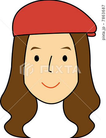 ハンチング帽を被った代女性の顔のイラスト素材