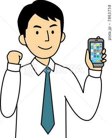 スマートフォンを使い説明するサラリーマン 7863758