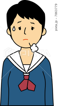 ため息をつく10代女子中学生 ため息をつく10代女子中学生 7863779