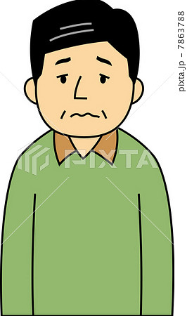 目を伏せて落ち込む60代男性 目を伏せて落ち込む60代男性 7863788