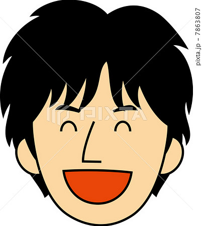 笑う20代男子大学生の顔 笑う20代男子大学生の顔 7863807