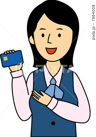 クレジットカードの案内をする２０代OL 7864008