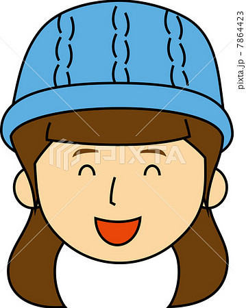 帽子を被った笑顔の女の子のイラスト素材