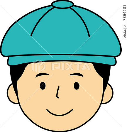 帽子を被った笑顔の男の子のイラスト素材