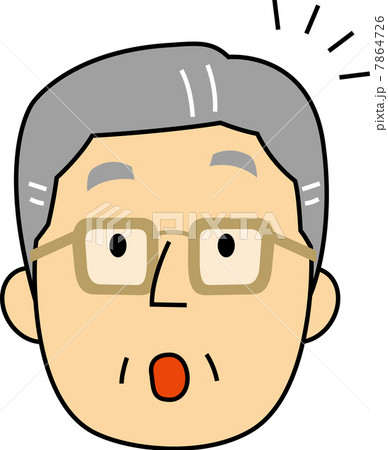 何かに気付く６０代サラリーマンの顔 7864726