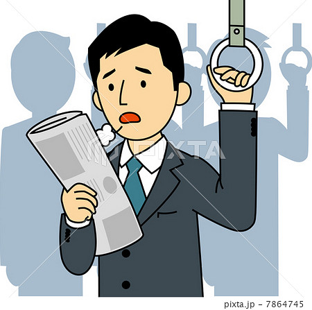 満員電車に疲れるサラリーマン 満員電車に疲れるサラリーマン 7864745