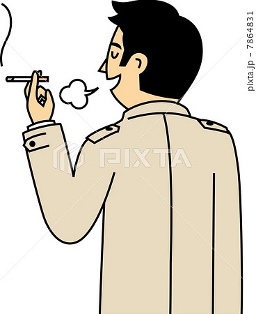 タバコを吸うビジネスマンのイラスト素材