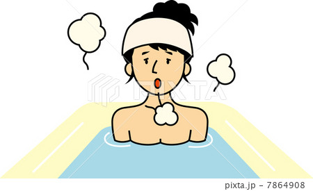 湯船につかってリラックスする女性 7864908