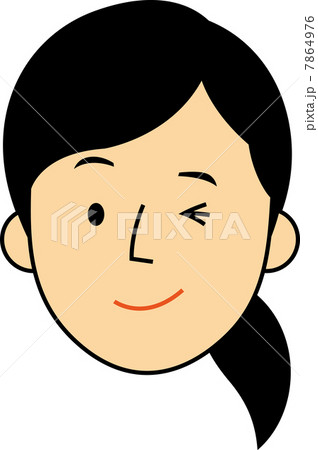 ウィンクして笑う30代OLの顔 7864976