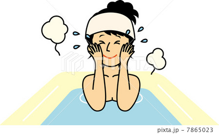 湯船につかってリラックスする女性 7865023