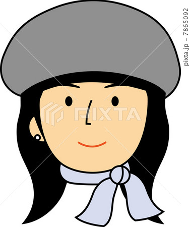 帽子を被った中年女性のイラスト素材