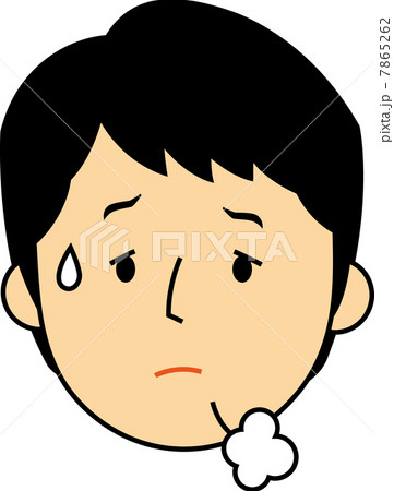 ため息をつく10代女子中学生の顔 7865262