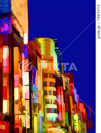 夜の歌舞伎町のイラスト素材