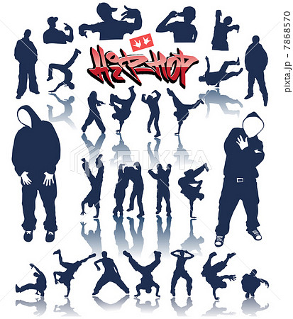 Dance Persons Breakdance Vector Hip Hop Graffitiのイラスト素材