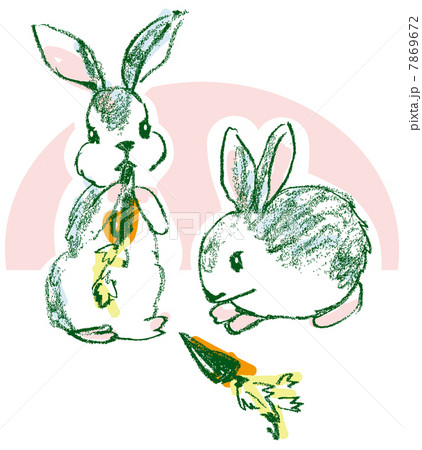 人参を食べるウサギのイラスト素材