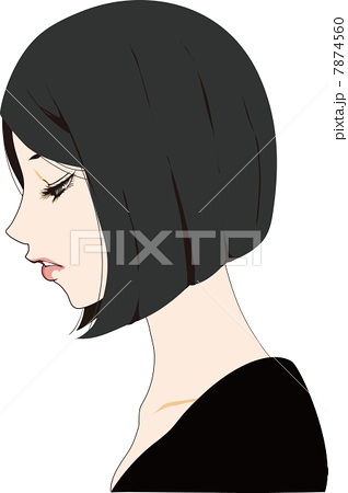 女性横顔のイラスト素材