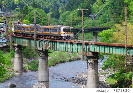 渡らずの鉄橋の写真素材