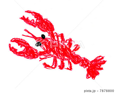 Crayfish Crayon Stock Illustration