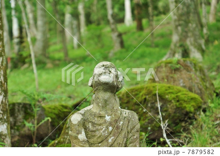 願い・天を仰ぐ羅漢像・正面横位置 7879582