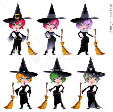 Set of funny witches. 7884216