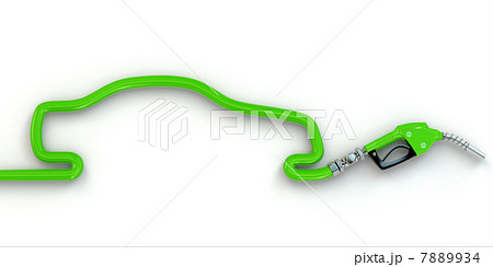 Gas pump nozzle and a silhoutte of car. 7889934