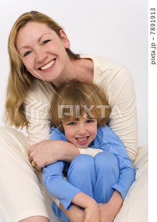 Mother and Child Boy Son in Pajamas 7891913