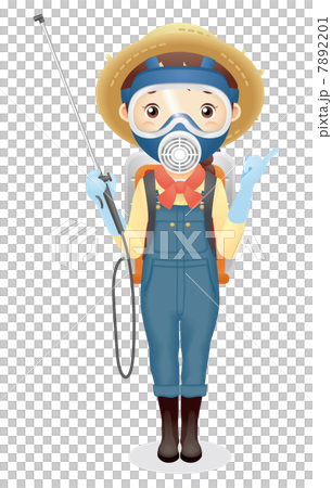 麦藁帽子の女性イラスト 麦藁帽子の女性イラスト 7892201