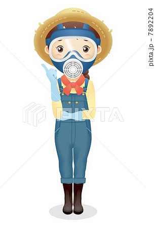 麦藁帽子の女性イラストのイラスト素材 724