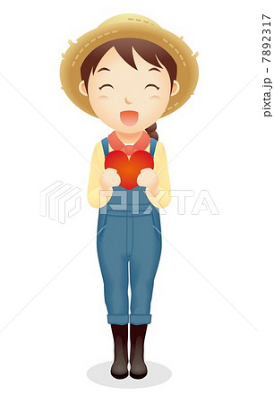 麦藁帽子の女性イラスト 麦藁帽子の女性イラスト 7892317